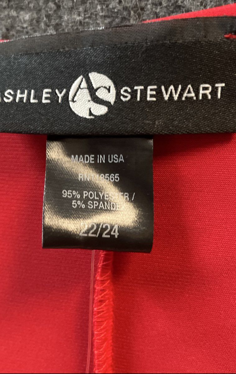 Ashley Stewart Women's Red Ruched Dolman Sleeve Draped Jersey Dress Sz 22/24 NWT