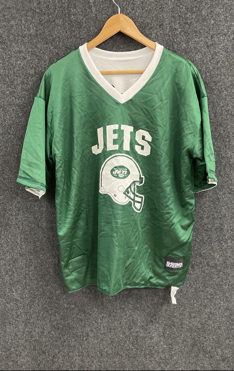 Vintage Y2K Nike NFL Flag Men's New York Jets Reversible Jersey Sega Sports XL