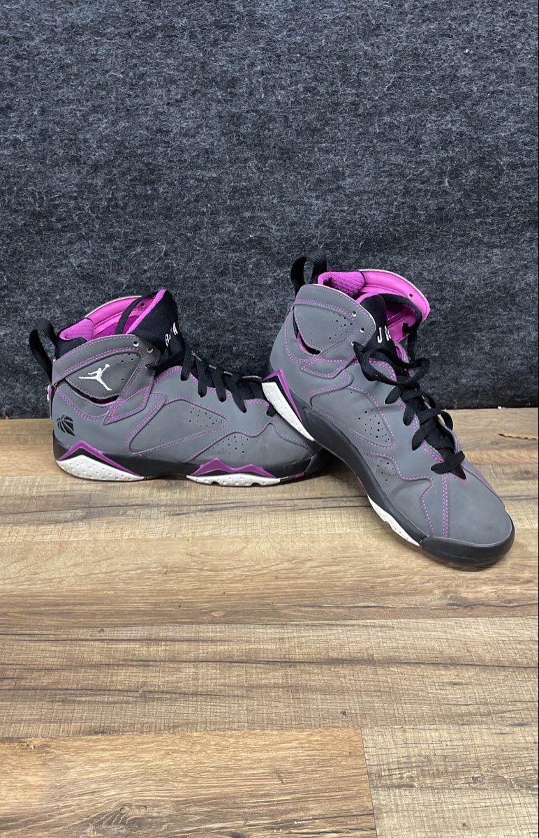 Nike Air Jordan 7 Retro GG Fuchsia Flash Dark Grey High Top Size 7Y