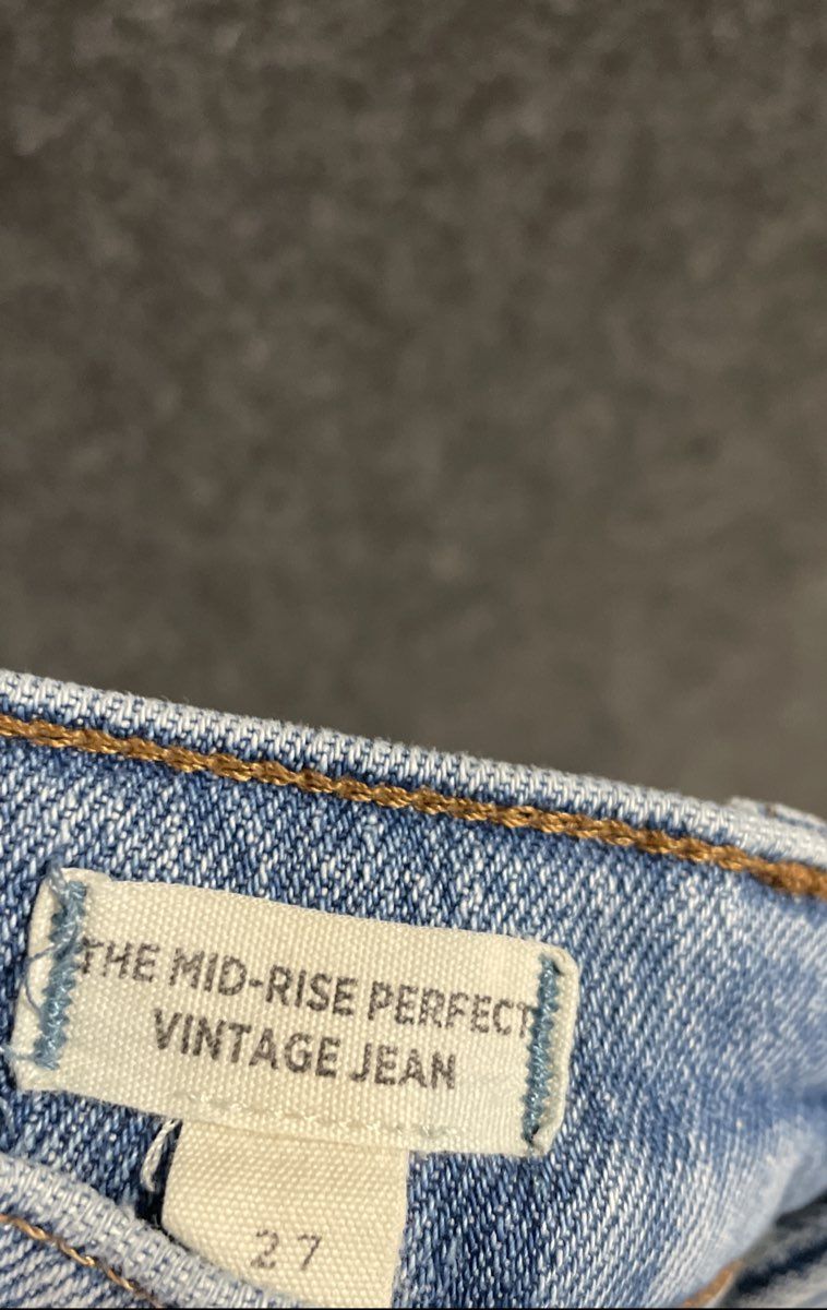Madewell Women's Mid-Rise Perfect Vintage Jean Light Wash Raw Hem Sz 27