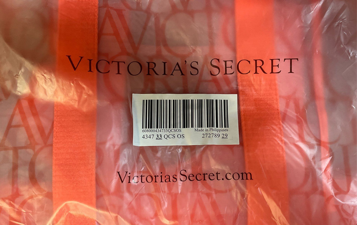 Victoria's Secret Neon Pink Logo Print Tote Bag Shoulder Bag NWT
