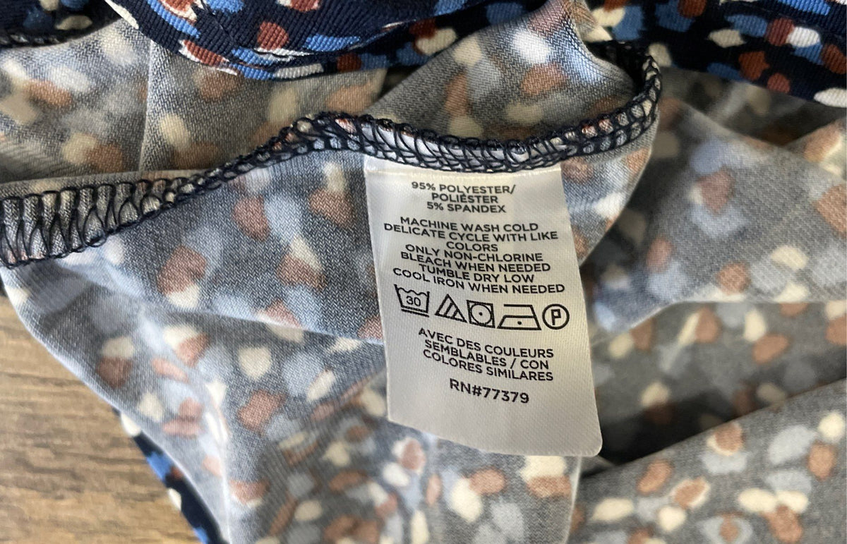 Ann Taylor Factory Women's Blue Abstract Print 3/4 Sleeve Dress NWT Size S