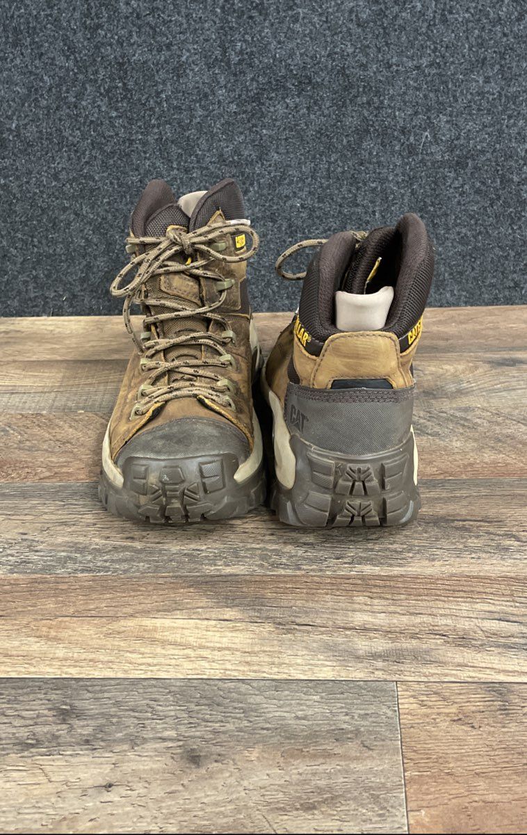 Caterpillar Brown Leather EH Waterproof Work Boots Men's Size 8.5
