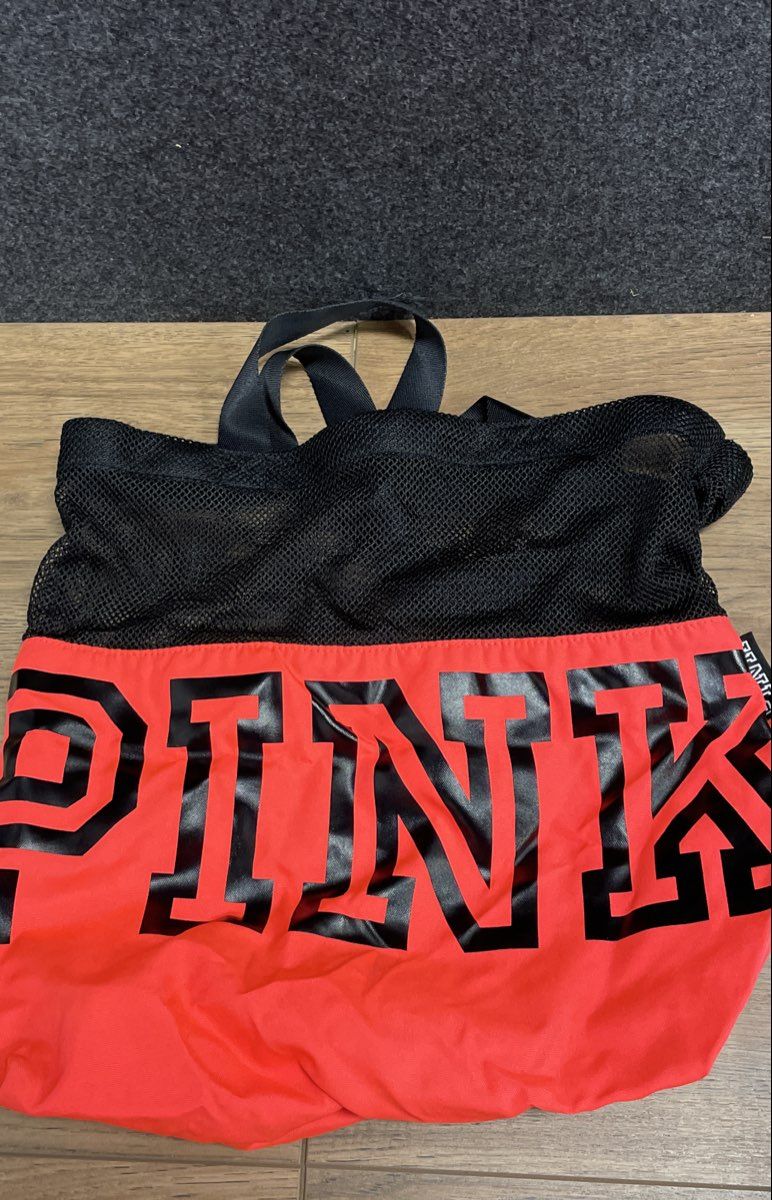 Victoria's Secret Sherpa Tote VS PINK Mesh Beach Bag Pink Wallet Lot of 3