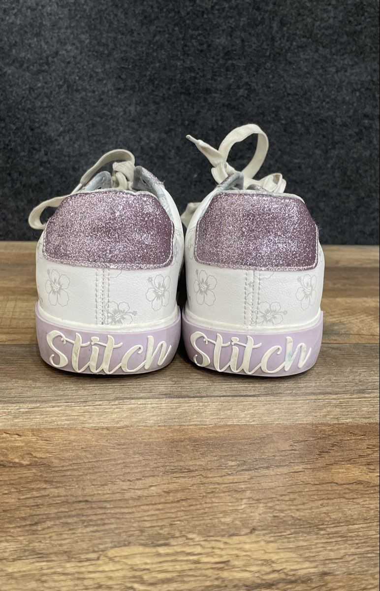 Disney Lilo & Stitch White Purple Floral Sneakers Women's Size 8.5