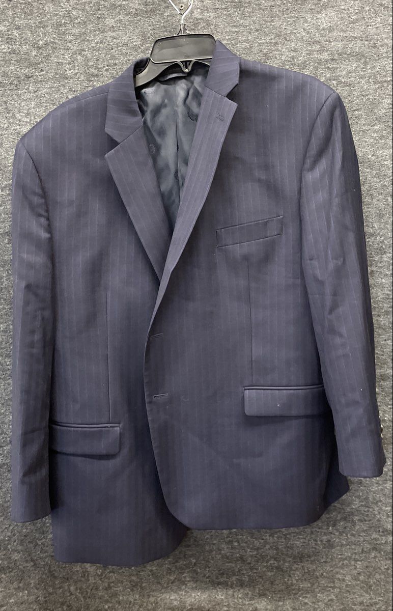 Lauren Ralph Lauren Men's Navy Blue Pinstripe 100% Wool Suit Jacket Blazer 46S