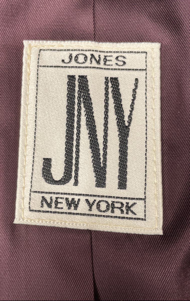 Jones New York Vintage 90s Women's Burgundy Wool Velvet Collar Long Coat Sz 8