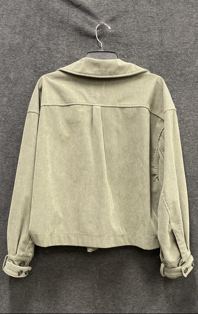 Avec Les Filles Women's Sage Green Corduroy Button Front Shacket Jacket Sz XL