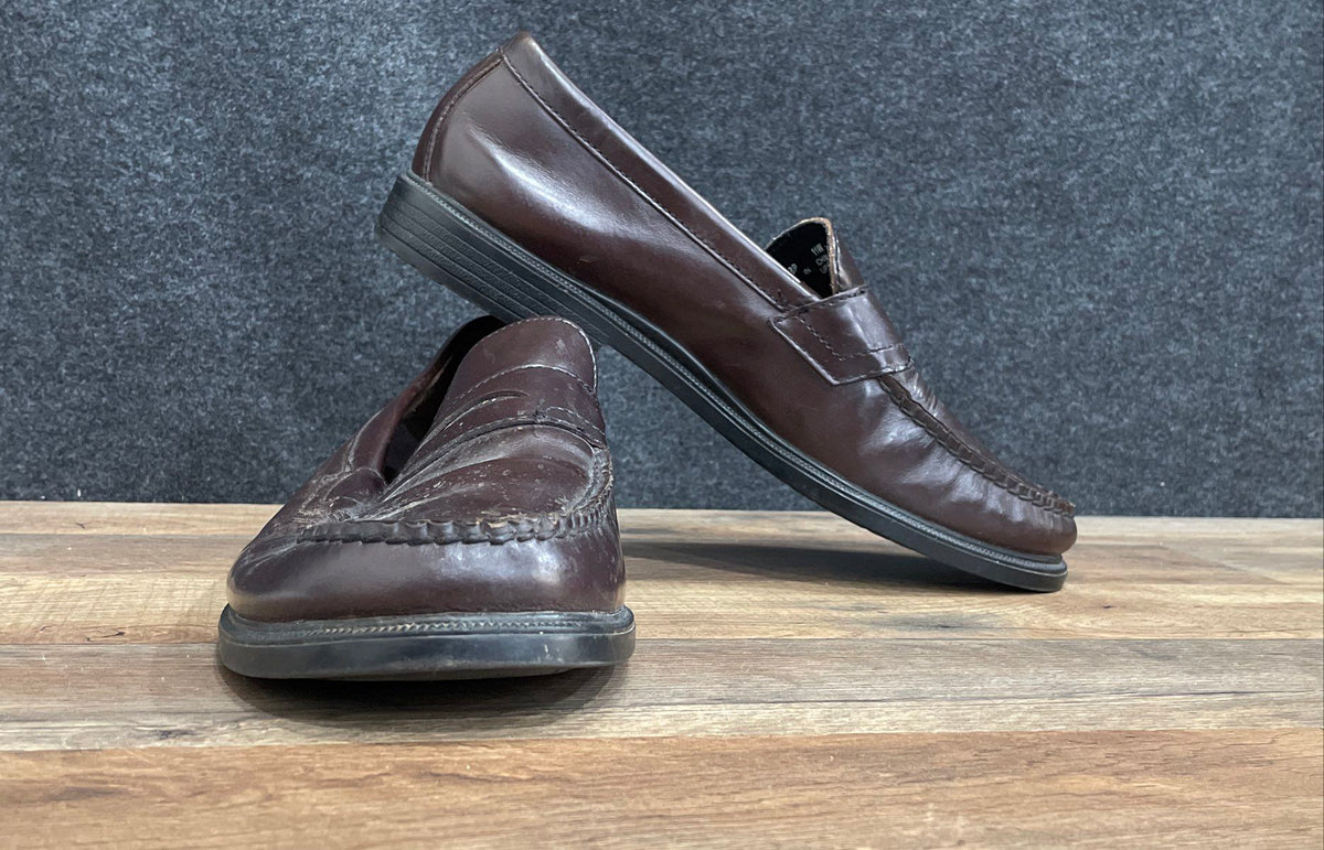 Rockport Genuine Handsewn Brown Leather Penny Loafer Men's Shoes Size 11W