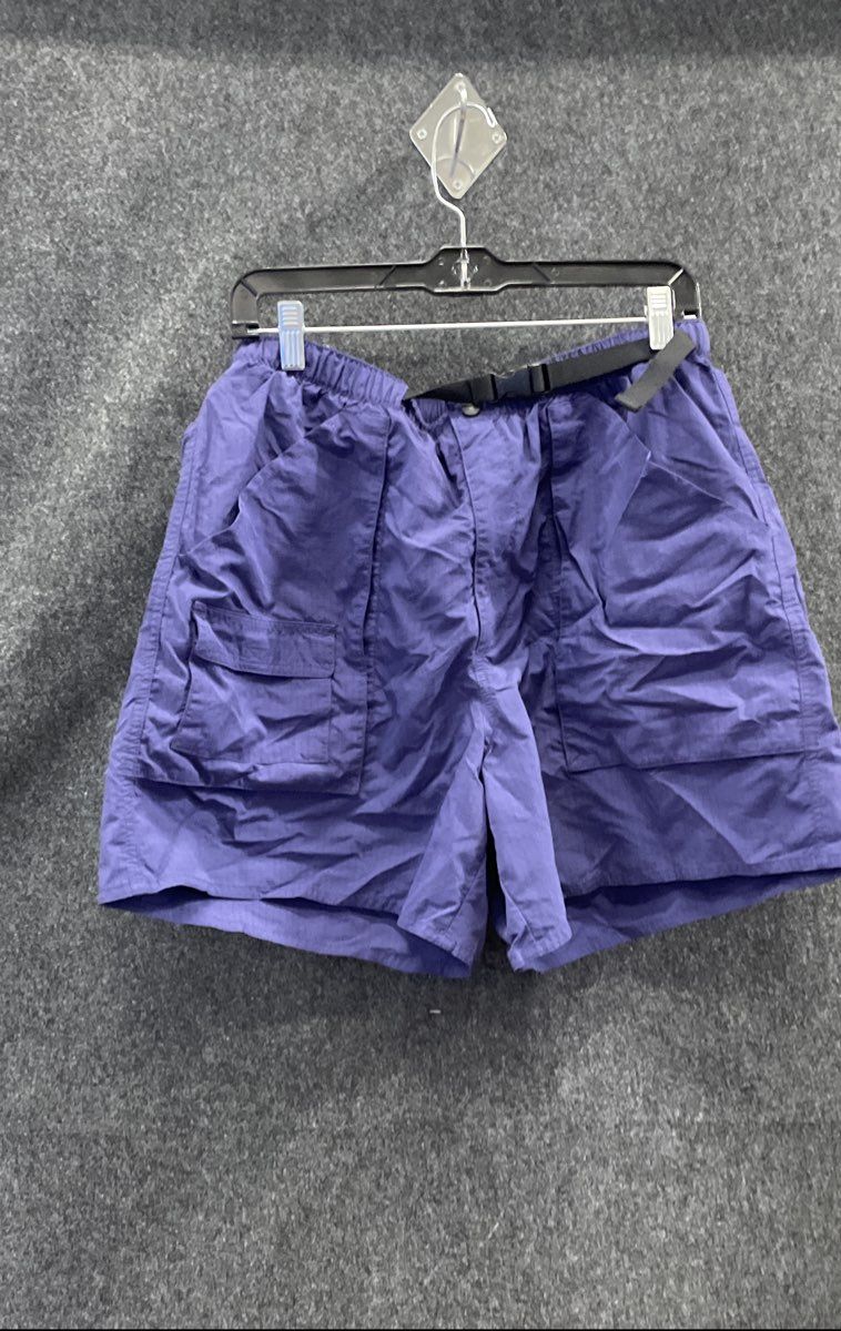 Land's End Men's Nylon Belted Swim Trunks Cargo Shorts Lot Red Blue Sz L 36-38