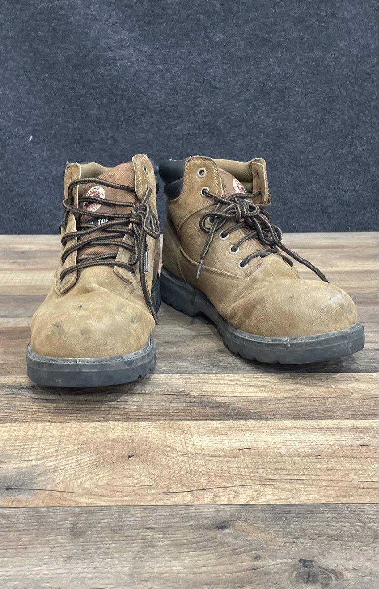 Brahma Steel Toe Waterproof Wheat Tan Leather Work Boots Men's Size 11