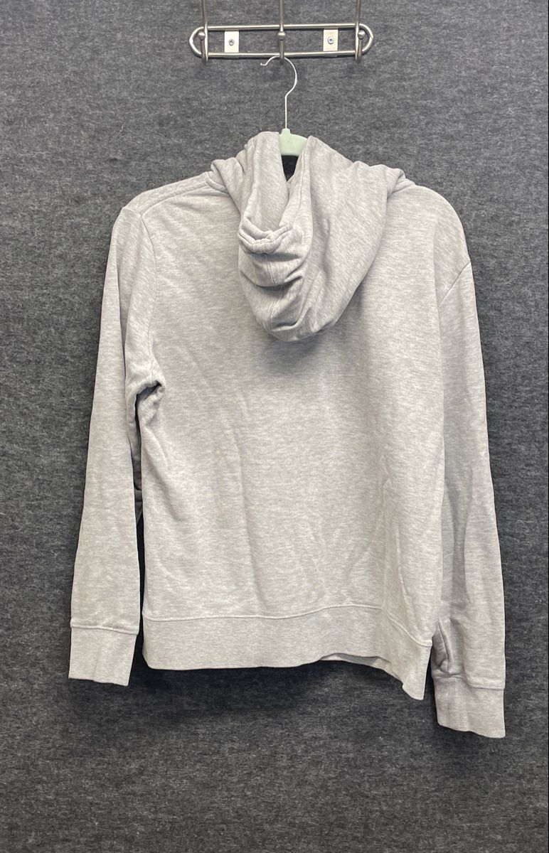 The North Face Women's Hoodie Gray Pink Logo Pullover Kangaroo Pocket Size L