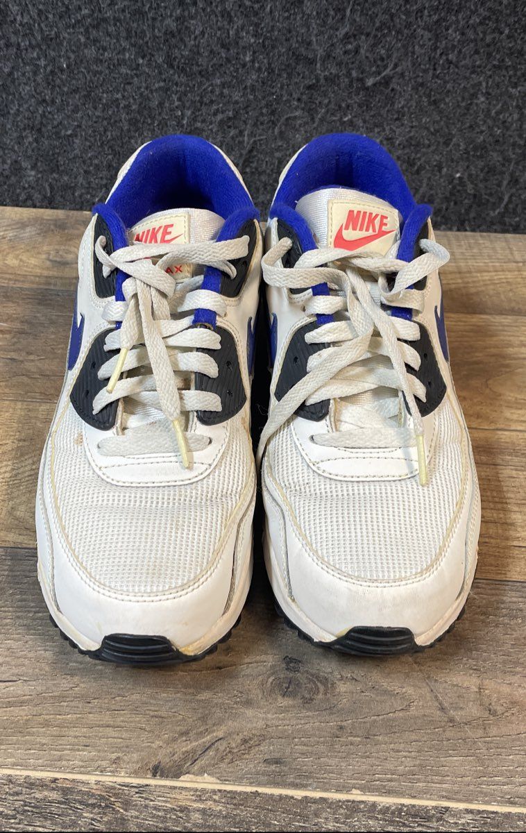 Nike Air Max 90 Essential White Deep Royal Blue Hyper Pink Size 8