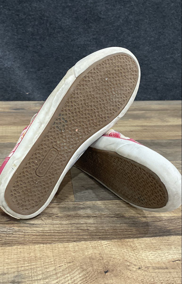 Coach Barrett Pink Multi Optic Signature Canvas Sneakers Women's Size 10B