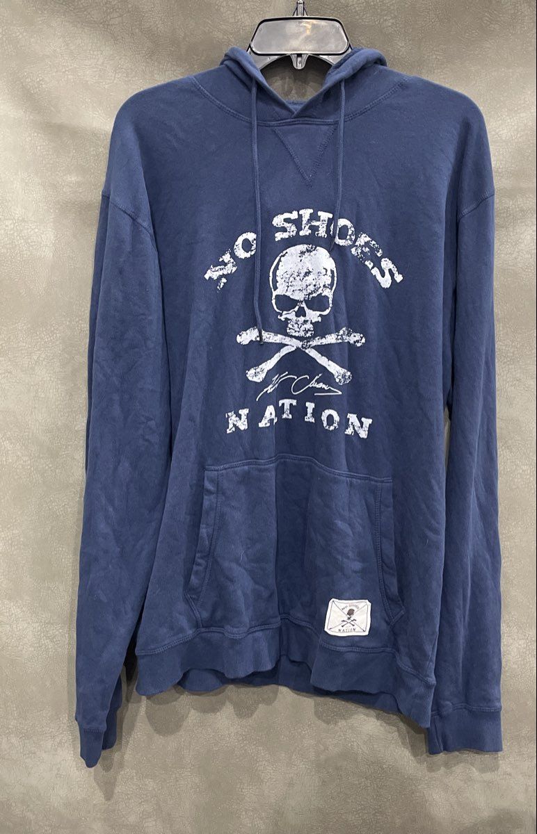 Kenny Chesney No Shoes Nation Men's Blue Skull Graphic Hoodie Sweatshirt Sz L
