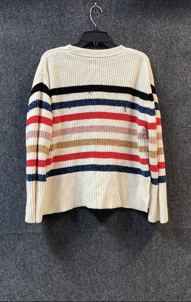 GAP Women's Multicolor Striped Chenille Ribbed Knit Sweater Sz L