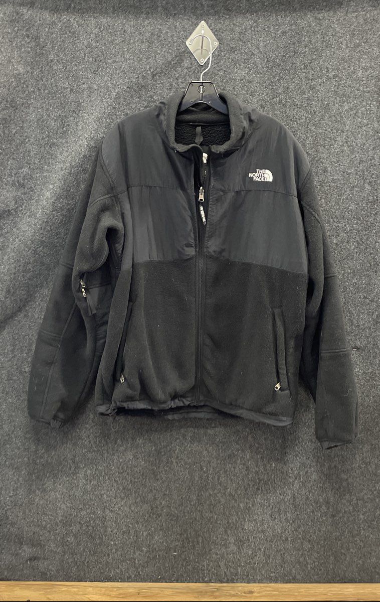 The North Face Men's Black Denali Fleece Jacket Full Zip Nylon Overlay Sz L