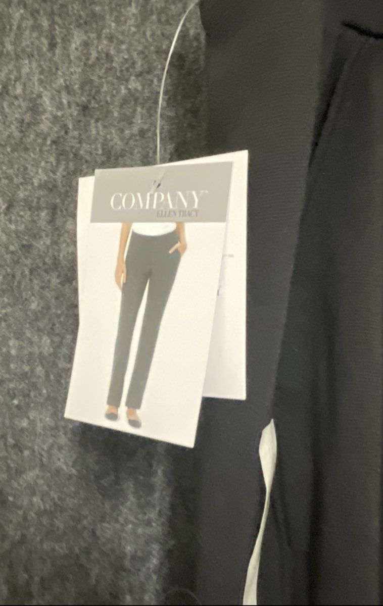 Company Ellen Tracy Women's Black Straight Leg Stretch Dress Pants Sz L NWT