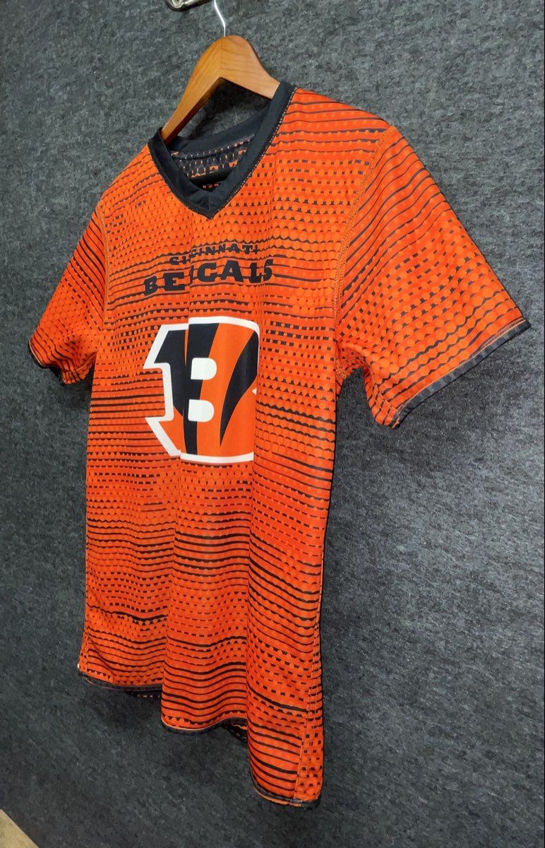 NFL Flag Play Football Cincinnati Bengals Men's Orange Jersey Sublimated Sz M