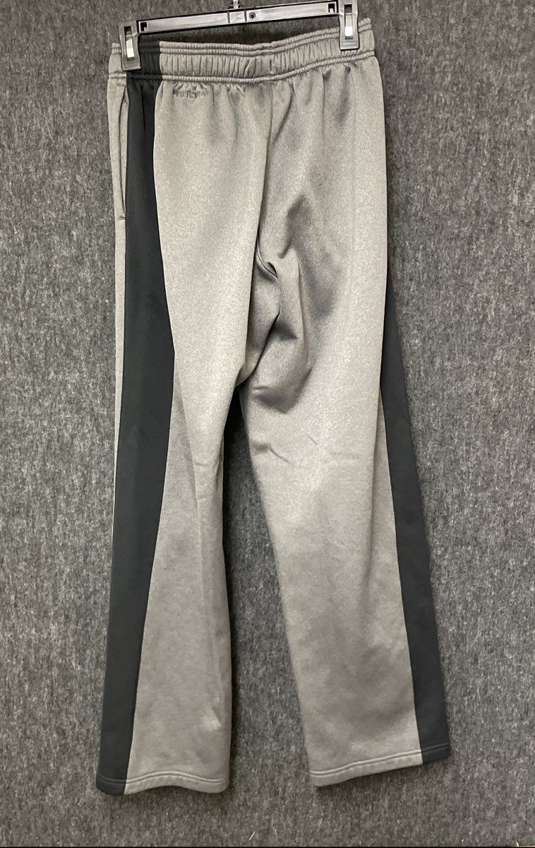 Under Armour Men's Gray Black Side Stripe Loose Fit Fleece Track Sweatpants Sz M