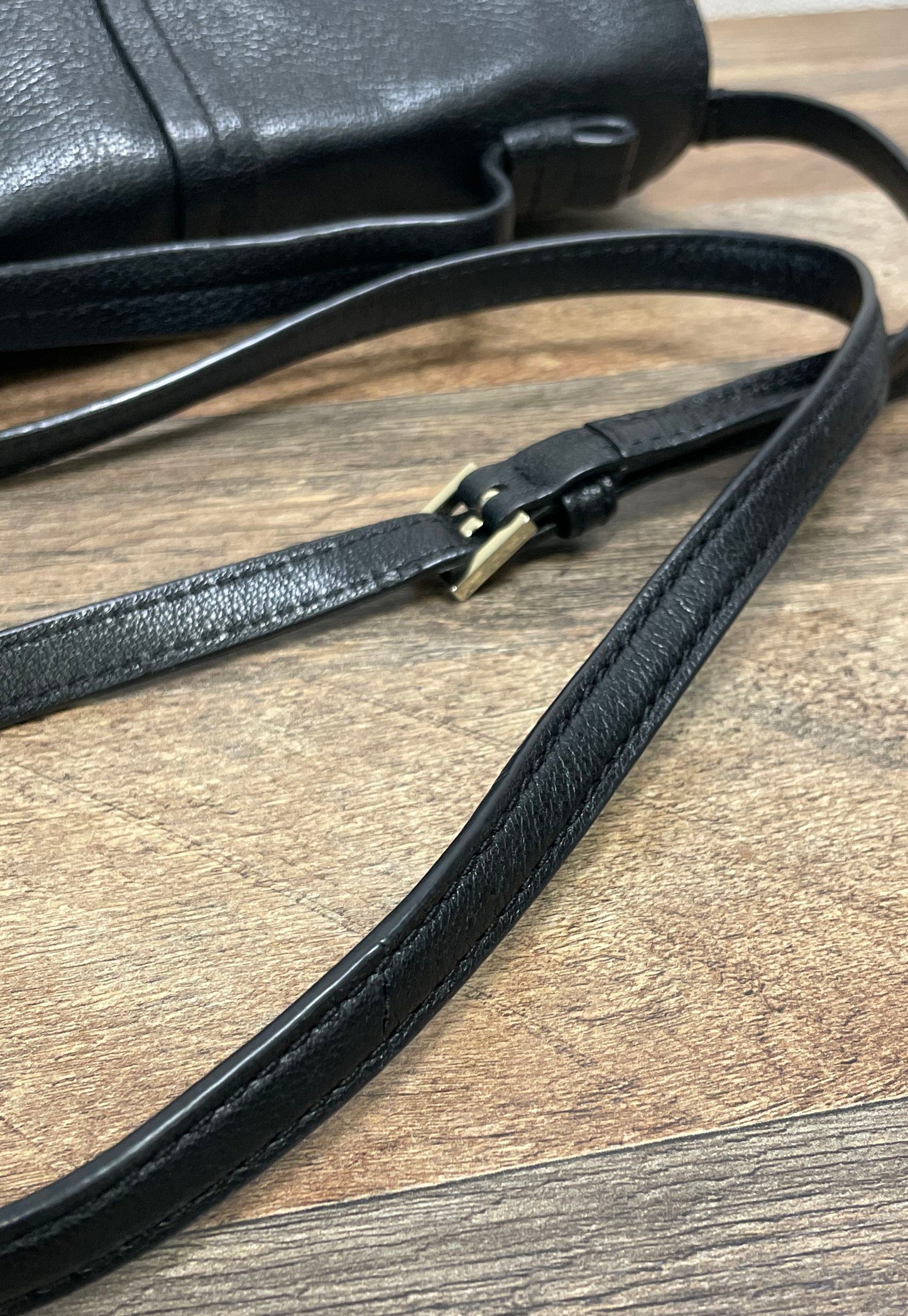 Kate Spade New York Black Pebbled Leather Bow Crossbody Bag Gold Hardware