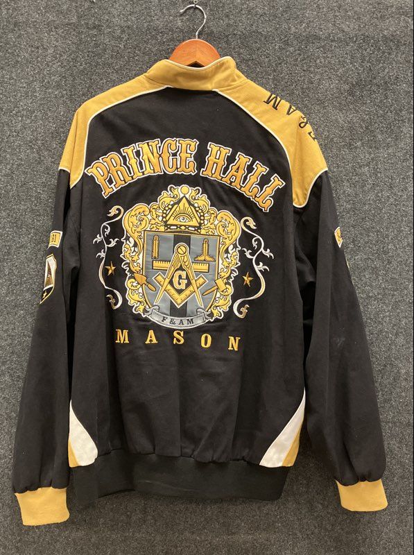 Big Boy Gear Prince Hall Freemason Fraternity Race Jacket Black Yellow 3XL 1997
