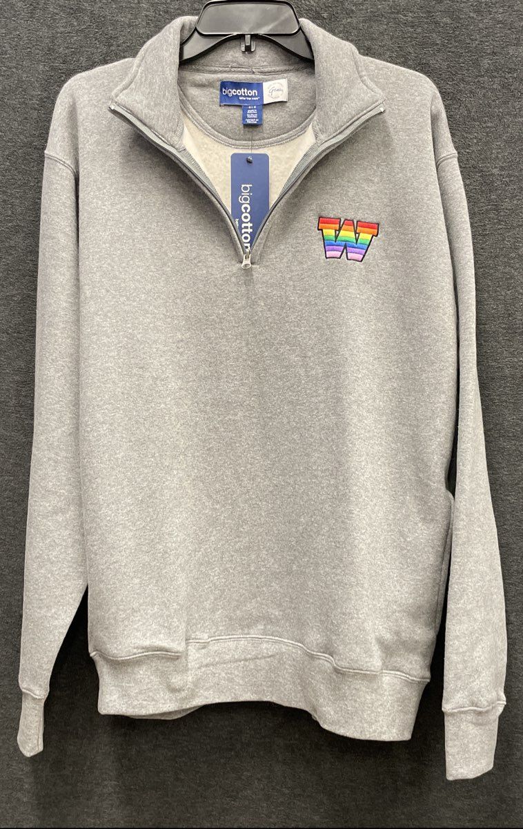 Gear for Sports Men's Woodberry 1/4 Zip Pullover Gray Rainbow W Fleece Sz L NWT