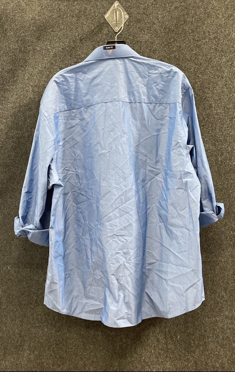 Lot of 2 Unlisted Men's Dress Shirts Blue Cream Slim Regular Fit Sz XL NWT