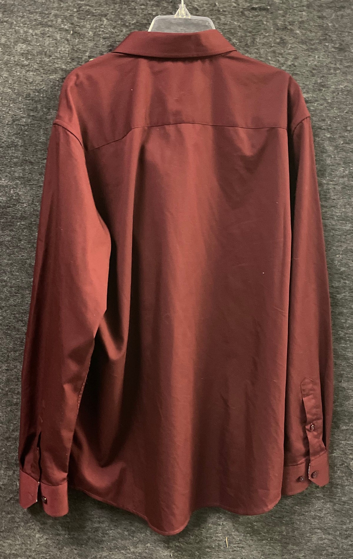 Alex Vando Men's Button Up Shirt Dark Red Long Sleeve Easy Care Size M