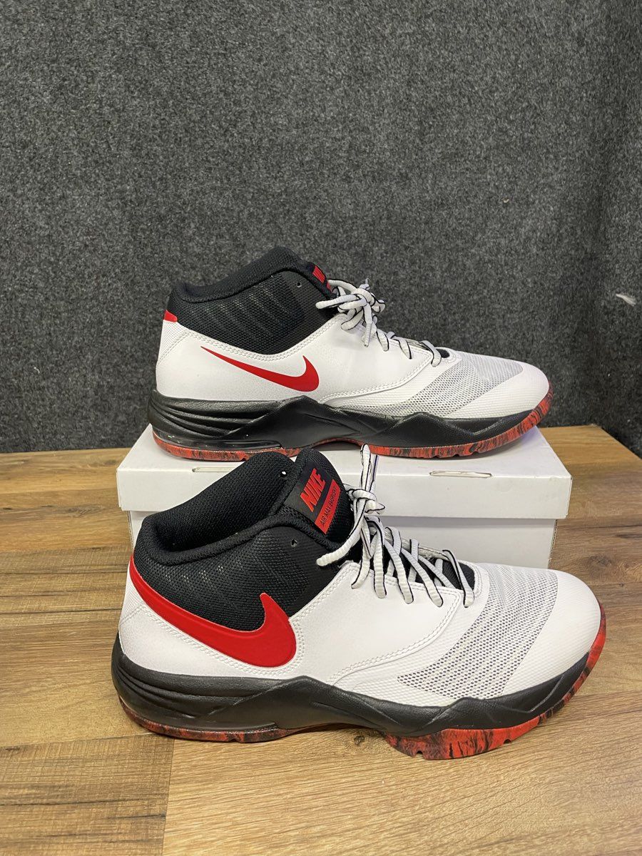 Nike Air Max Emergent White Red Black Men's Basketball Shoes Size 9