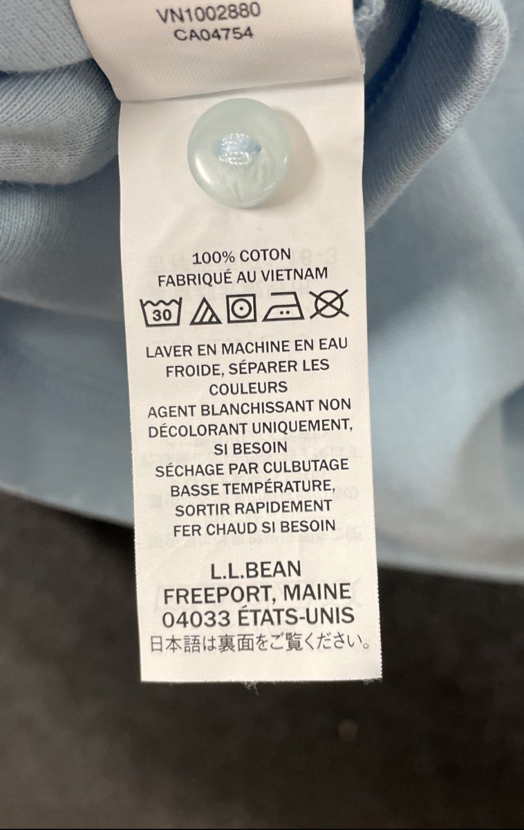 L.L. Bean Women's Light Blue Unshrinkable Mini-Waffle Henley Top Shirt Size LP