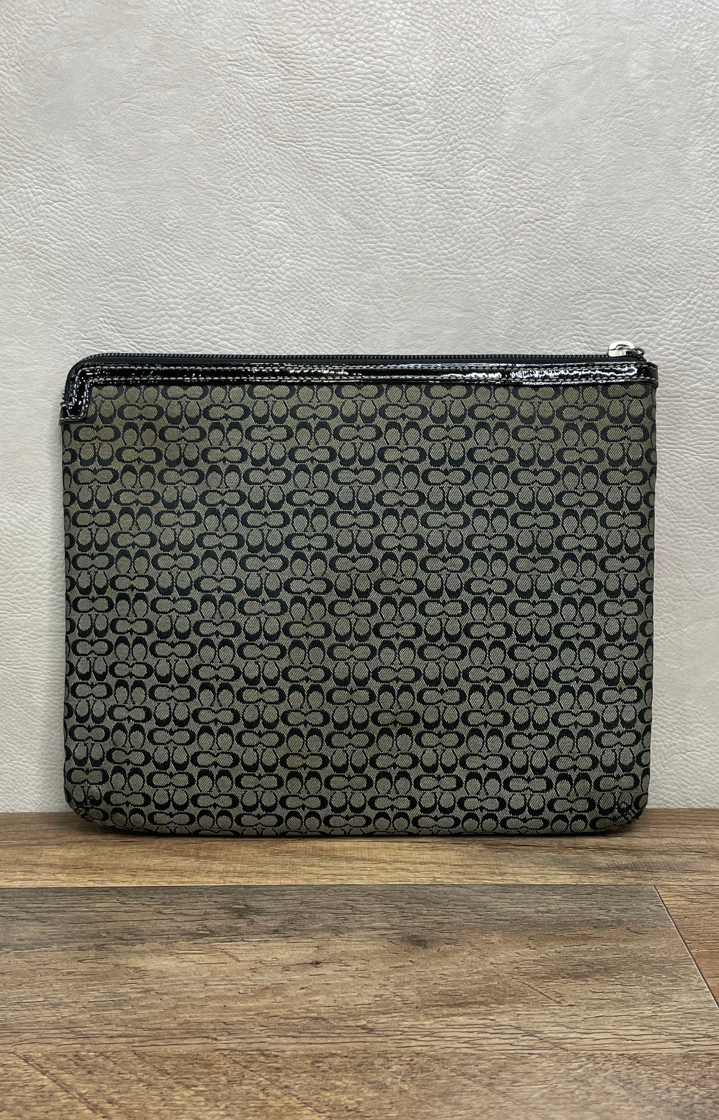 Coach Black Signature Canvas Tablet Tech Sleeve Document Case Pouch