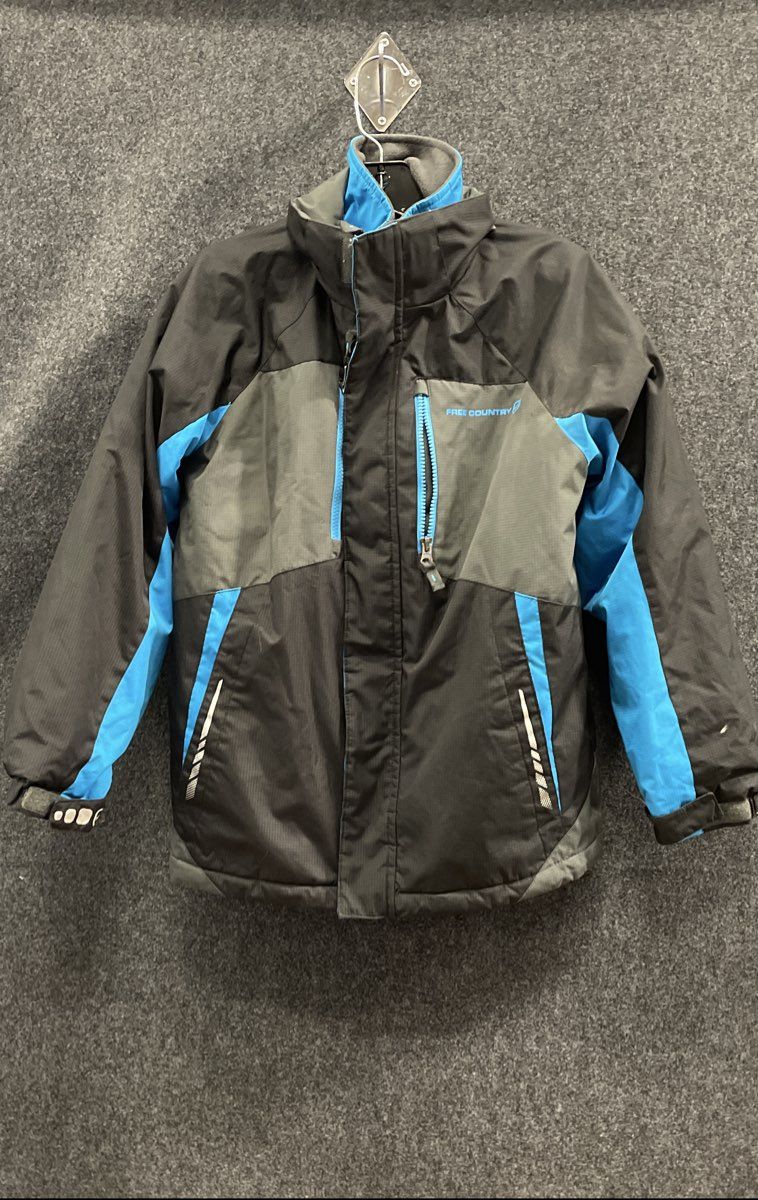 Free Country Boys Black Blue Extreme Performance Series Winter Ski Jacket Sz M