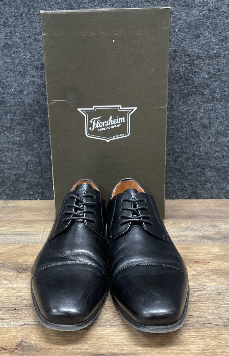 Florsheim Calipa Cap Ox Black Leather Cap Toe Oxford Shoes Size 10 D
