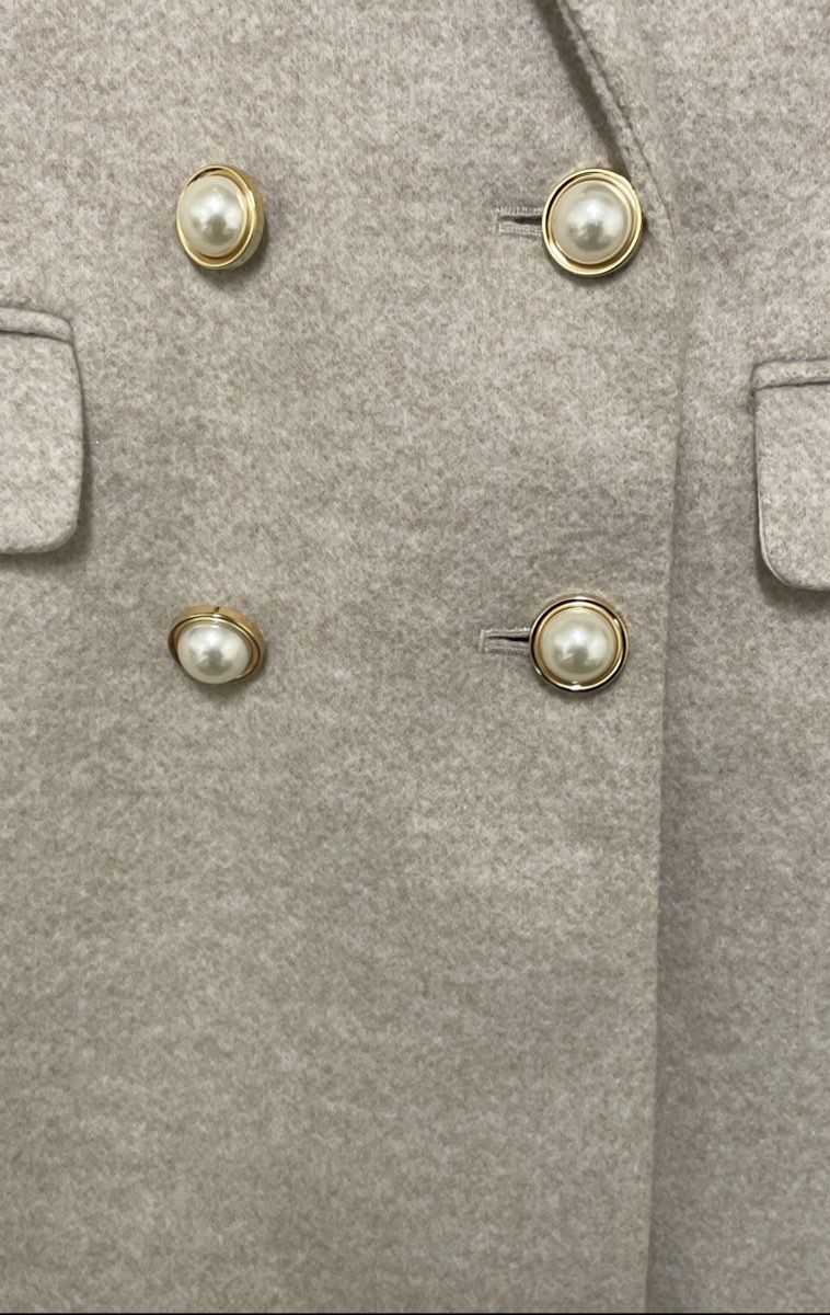 LOFT Women's Cream Double Breasted Blazer Jacket Pearl Buttons Sz 0