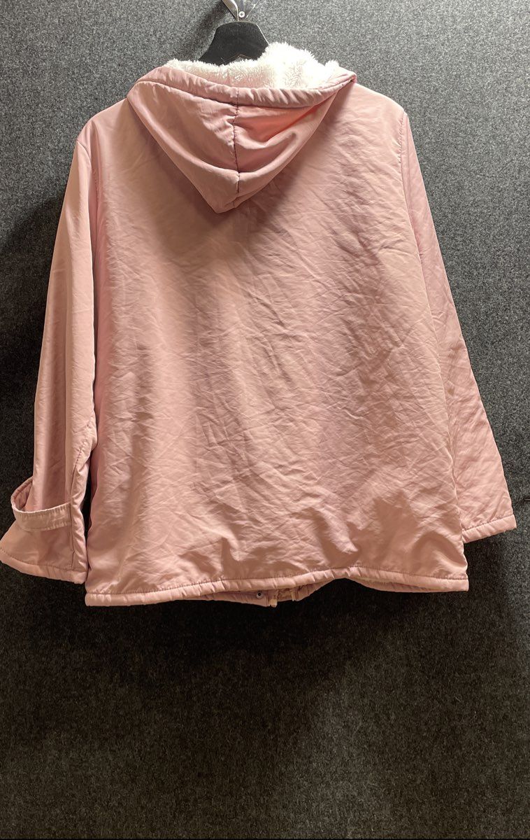 The North Face Women's Pink Fleece Lined Hooded Jacket Sherpa Parka Size M