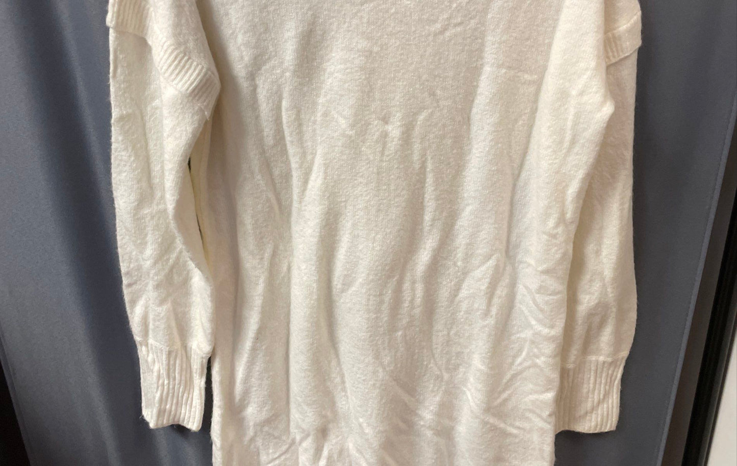 Esqualo Women's Off White Mock Neck Camel Wool Blend Sweater Dress XS NWT