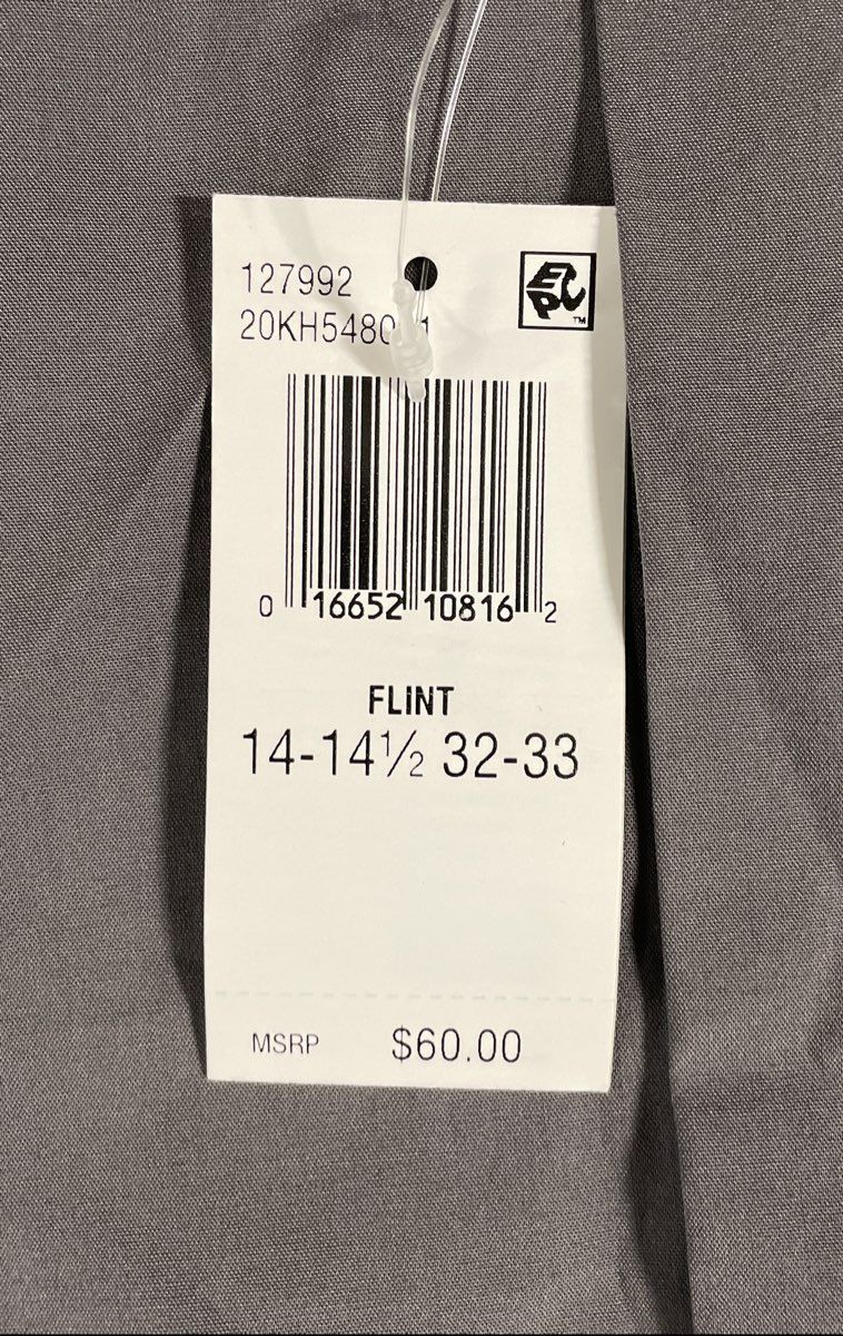 Van Heusen Men's Flint Gray Flex3 Slim Fit Button Up Shirt Sz S NWT