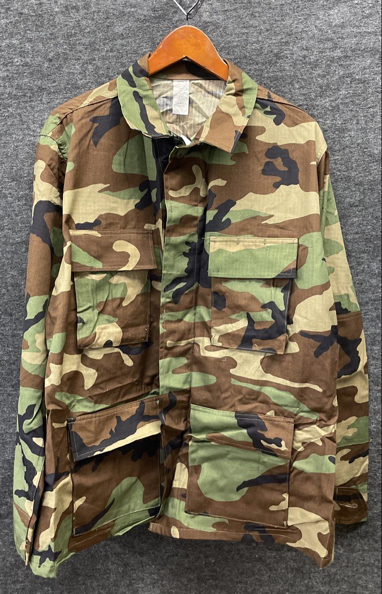 Lion Apparel Men's Woodland Camo BDU Coat Jacket 100% Cotton Station Wear Sz L-R
