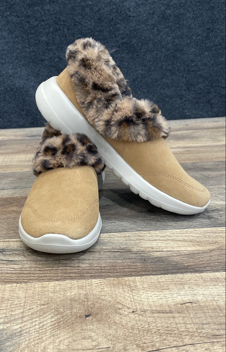 Skechers Go Lounge Arch Fit Unwind Chestnut Leopard Slip-On Slippers Size 5.5