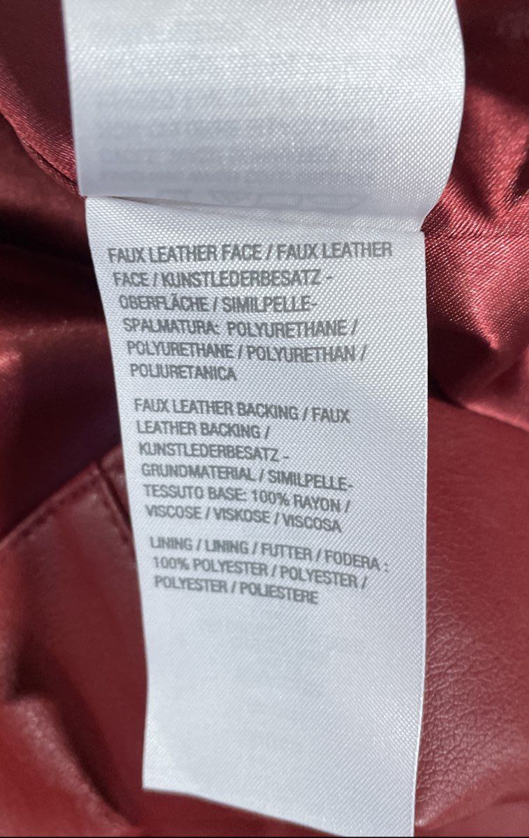 Dennis by Dennis Basso Women's Red Faux Leather Blazer Jacket Sz M