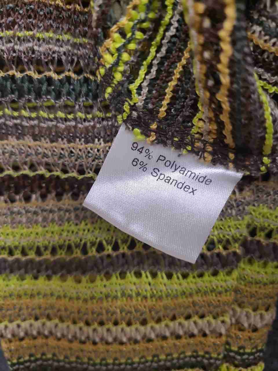 Tunnel Vision Women's Multicolor Striped Front Tie Crochet Knit Cardigan Sz M