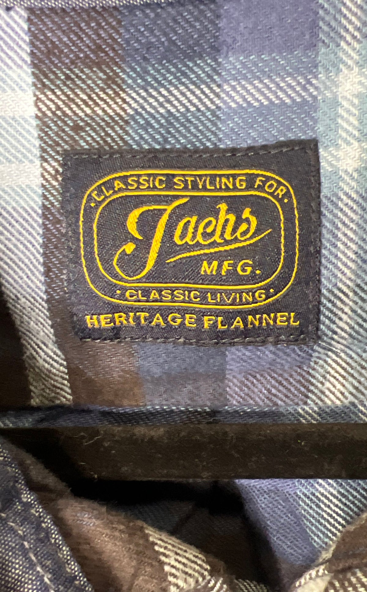Jachs Men's Blue Plaid Heritage Flannel Long Sleeve Button Up Shirt Size XL