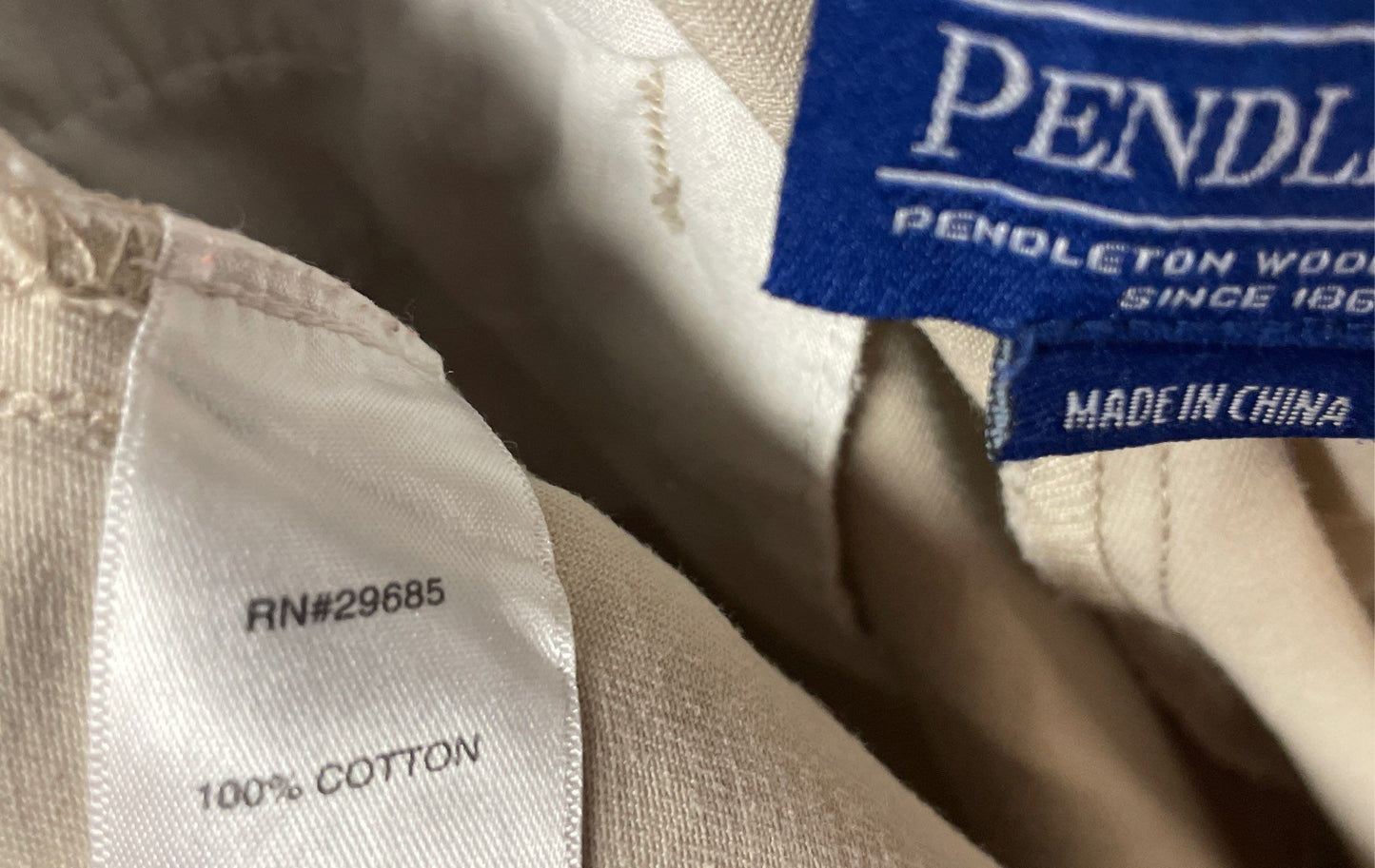 Pendleton Women's Tan Flat Front Cotton Khakis Chino Pants