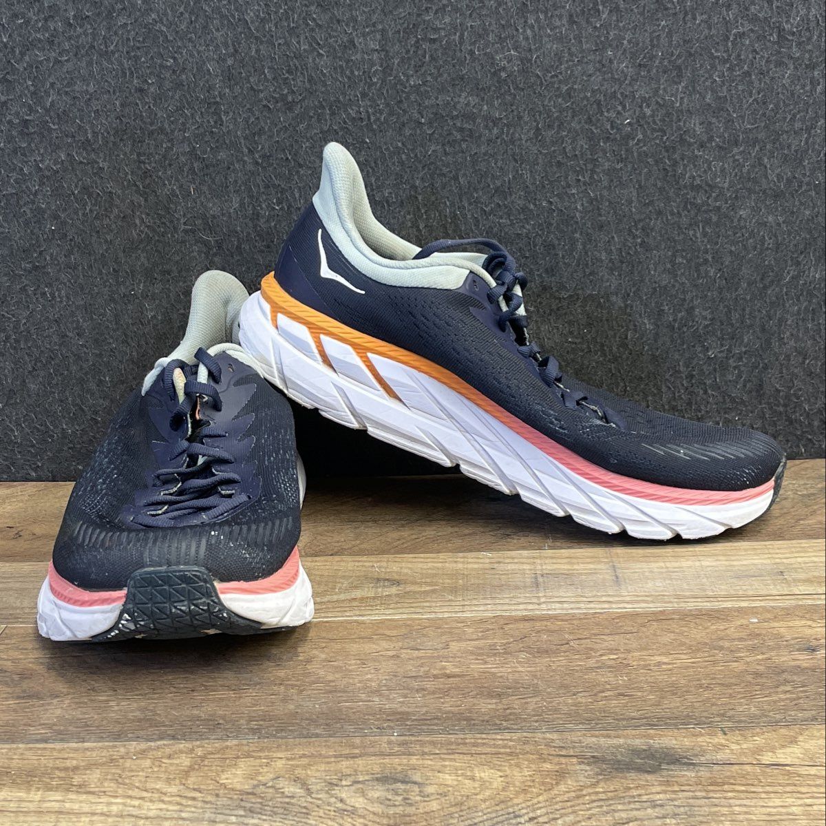 Hoka Clifton 7 Black Iris Navy Women's Running Shoes Size 9.5 Wide