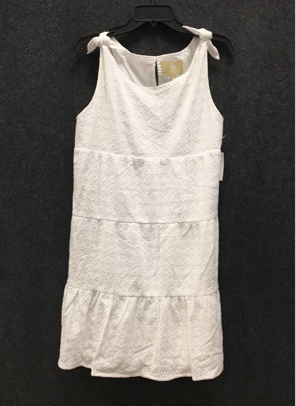 Lauren James Women's White Newport Tiered Shoulder Knot Eyelet Dress NWT Sz L