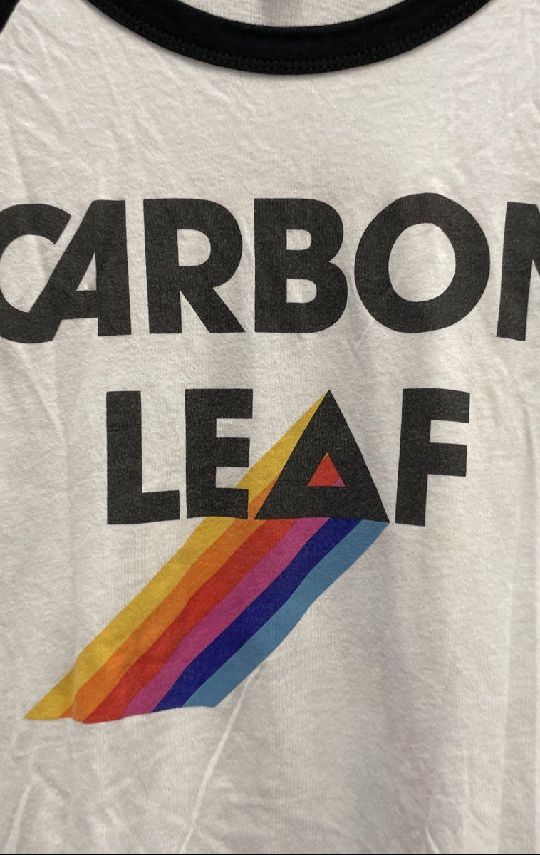 Carbon Leaf Men's 2024 Tour Raglan Baseball T-Shirt White Black Graphic Sz 2XL