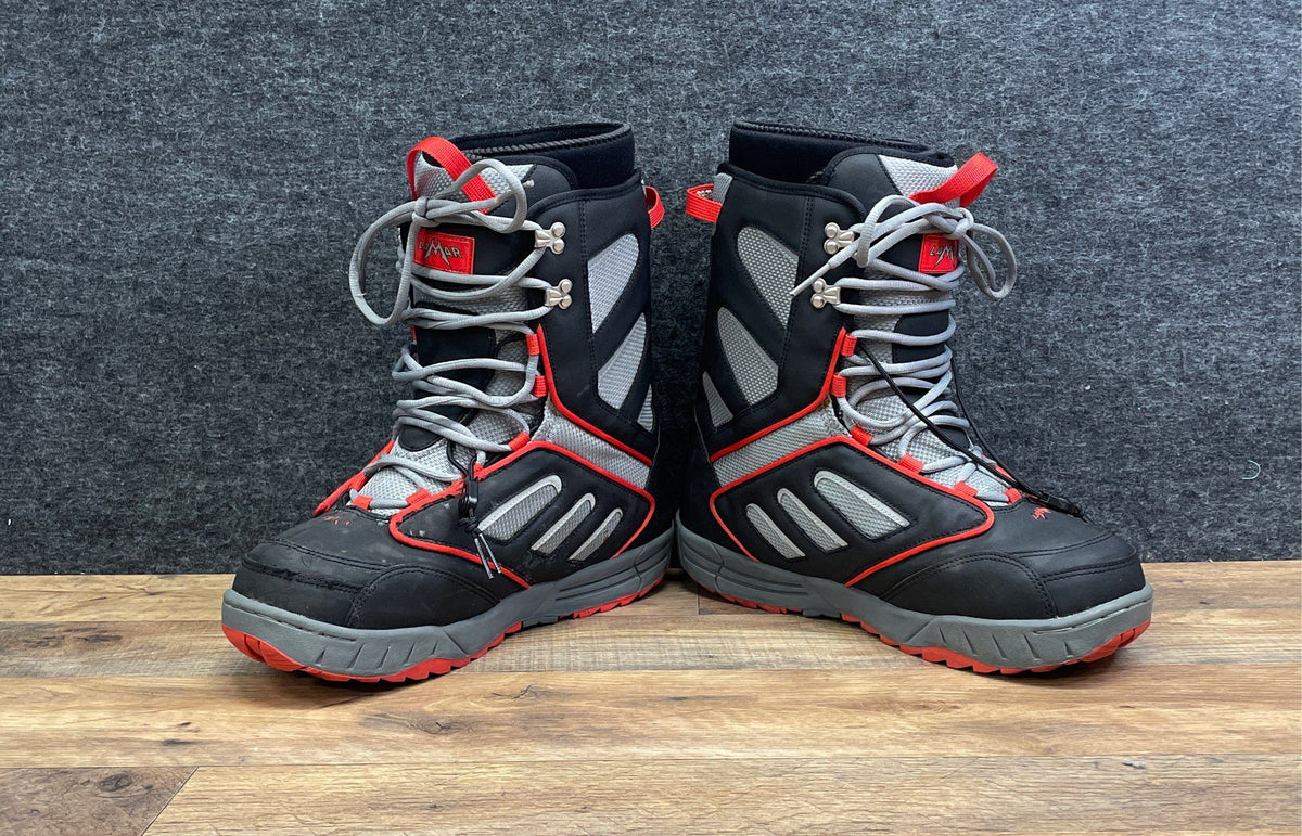 Lamar Snowboard Boots Black Grey Red Mens Size 12