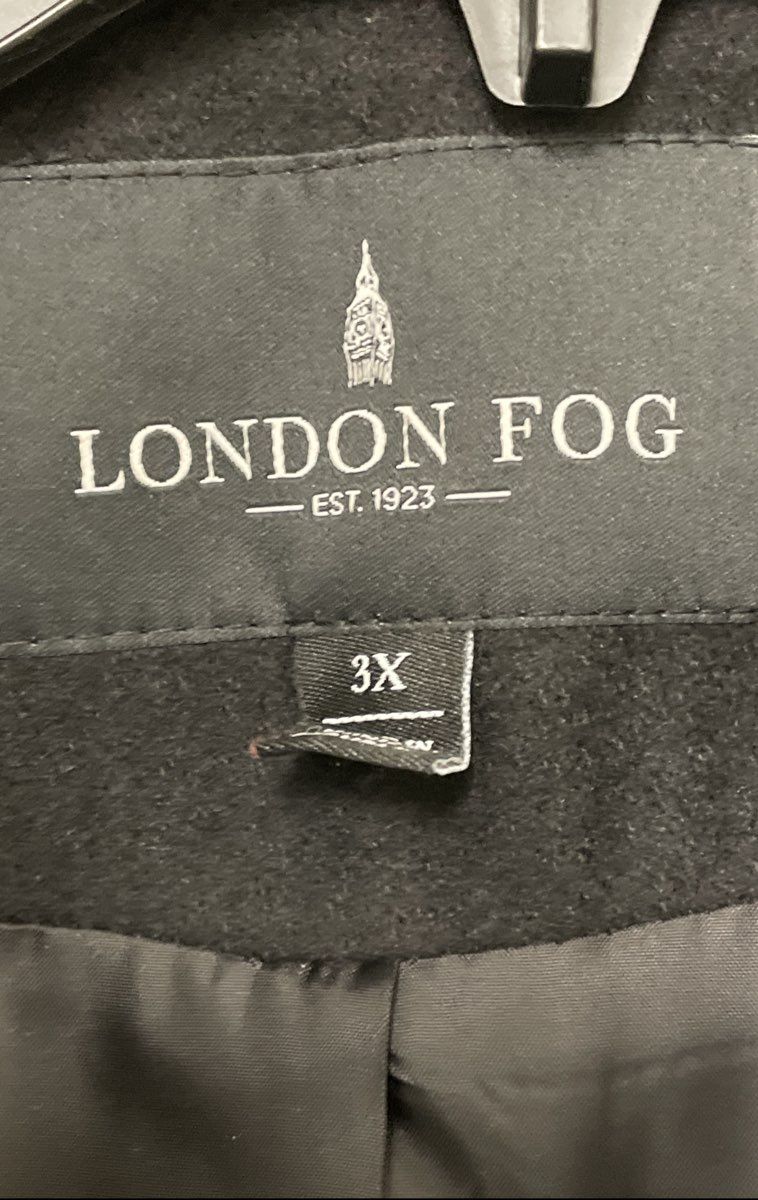 London Fog Women's Black Wool Blend Peacoat Button Front Jacket Sz 3X