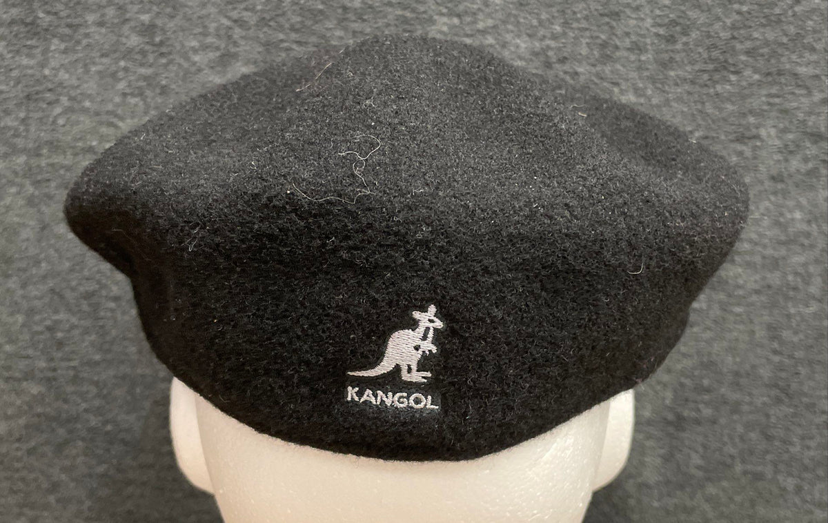 Kangol Men's 504 Flat Cap Black 100% Wool Ivy Newsboy Driving Hat Size L